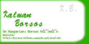 kalman borsos business card